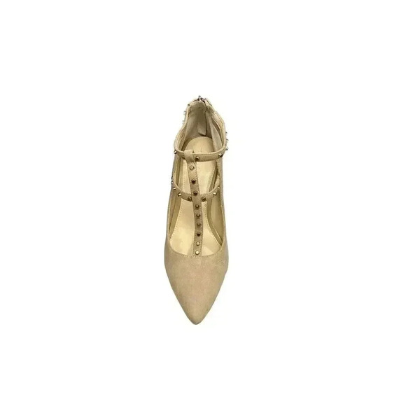 Banana Republic Women's Adela Tan Suede Studded Pointed Toe Heels Size 8.5 - Picture 2 of 12